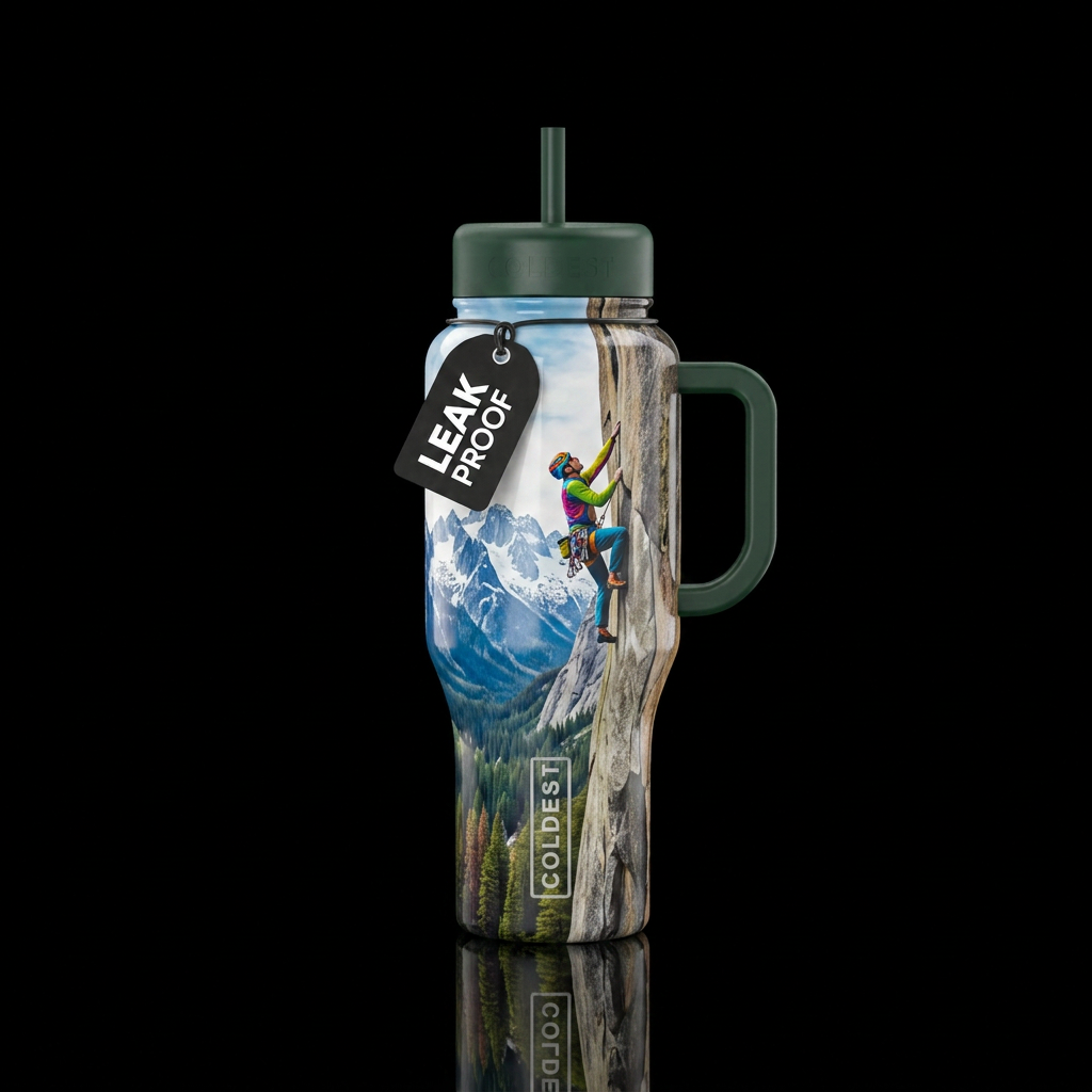 Mountain Climbing water bottle design