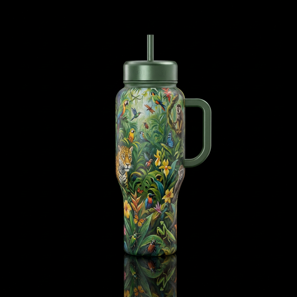 In the Jungle water bottle design