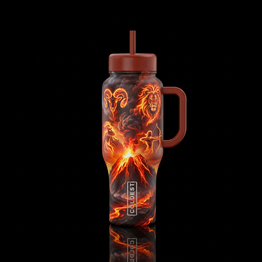 Fire Signs water bottle design