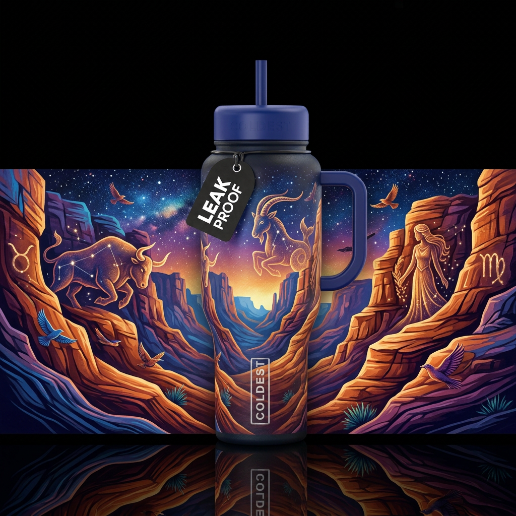 Zodiac Earth Signs water bottle design