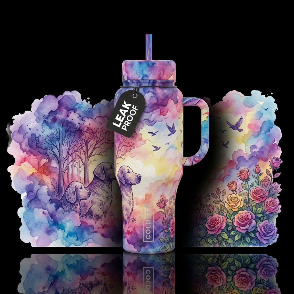Hunting Dogs water bottle design