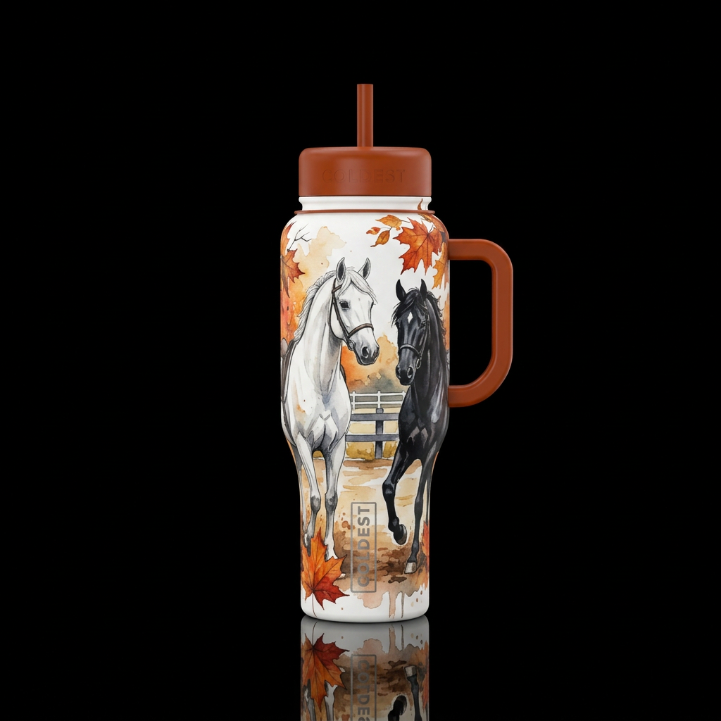 Beautiful Horses water bottle design
