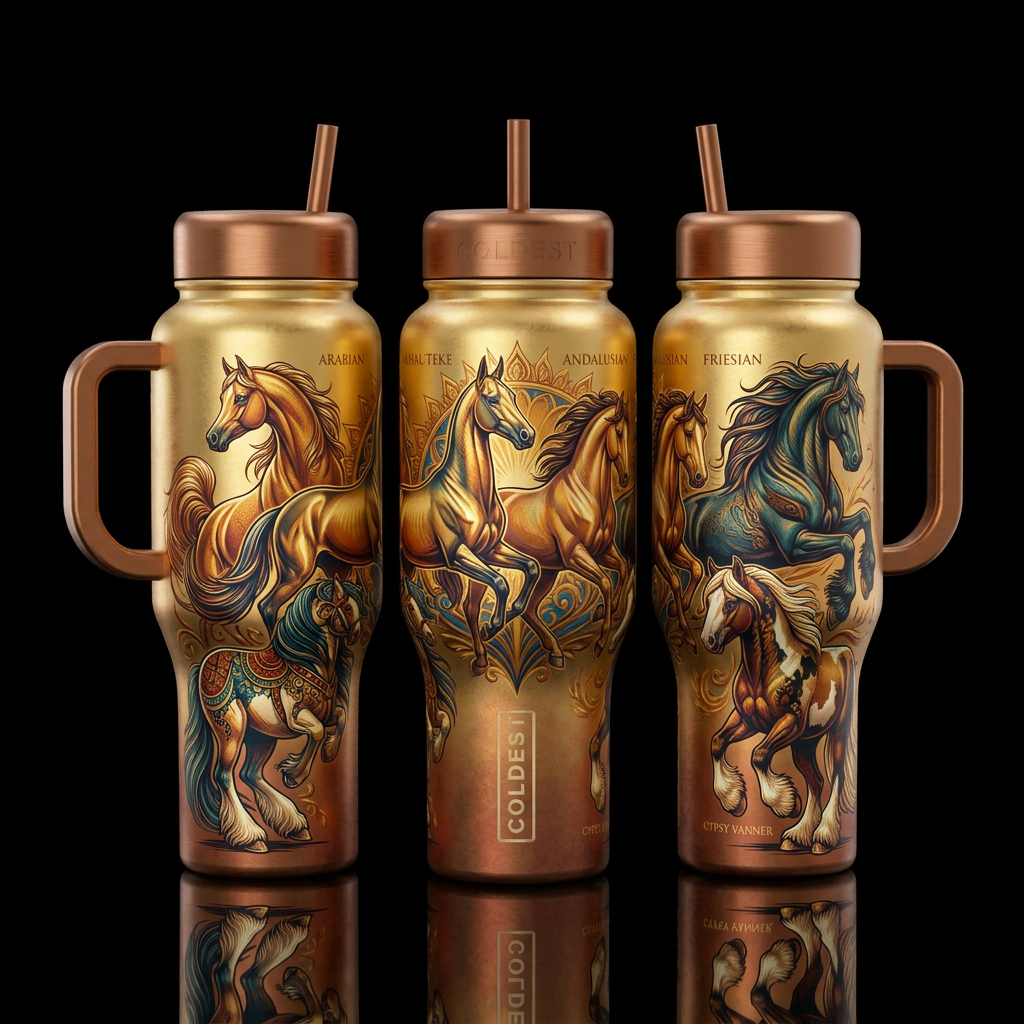 Breathtakingly  Beautiful Horse Breeds water bottle design