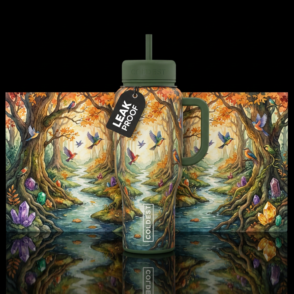 Walking in the Autumn Woods water bottle design