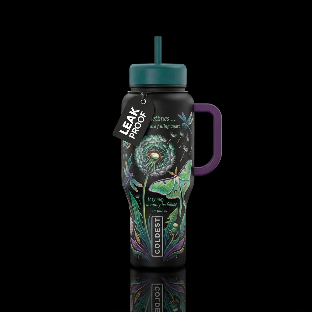 Words of Wisdom water bottle design