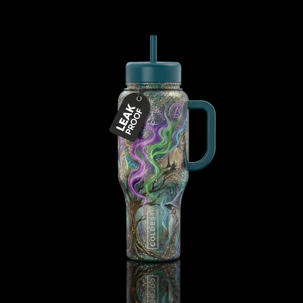 The Art of Wizardry water bottle design