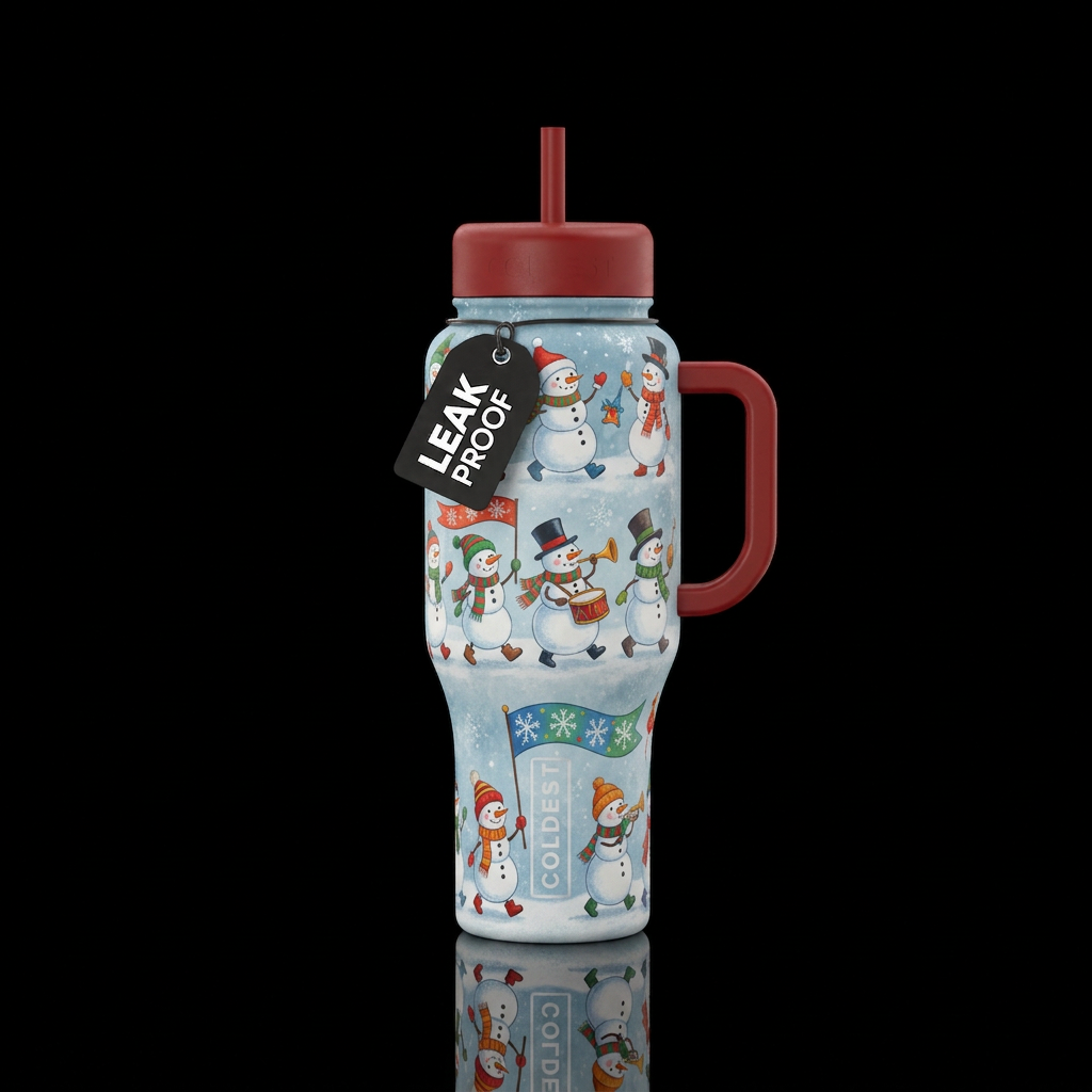 Snowmen on Parade water bottle design