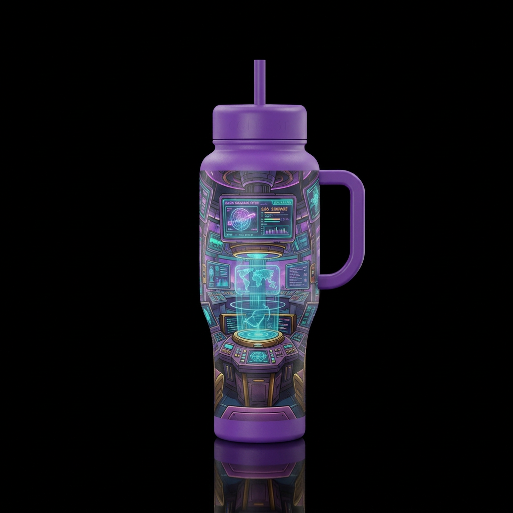 Interdimensional Command Center water bottle design
