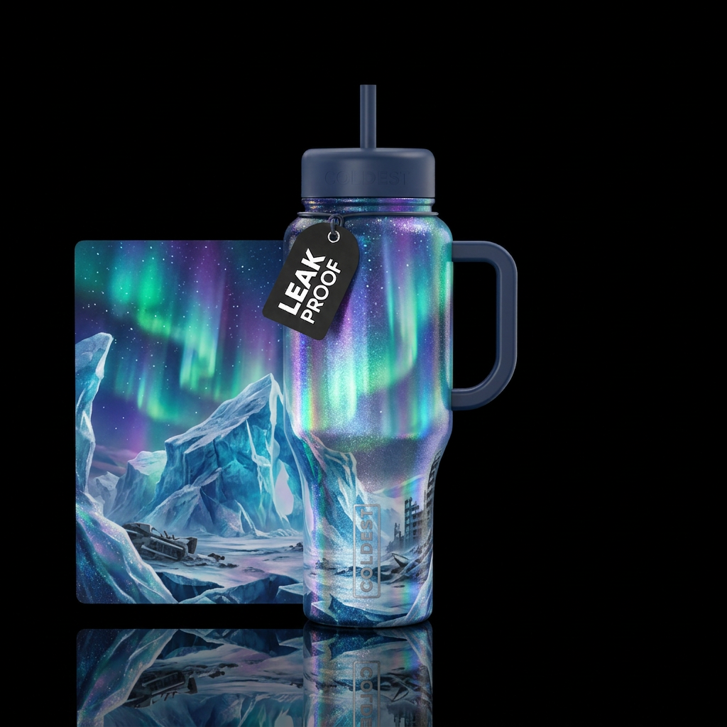 Frozen Earth water bottle design