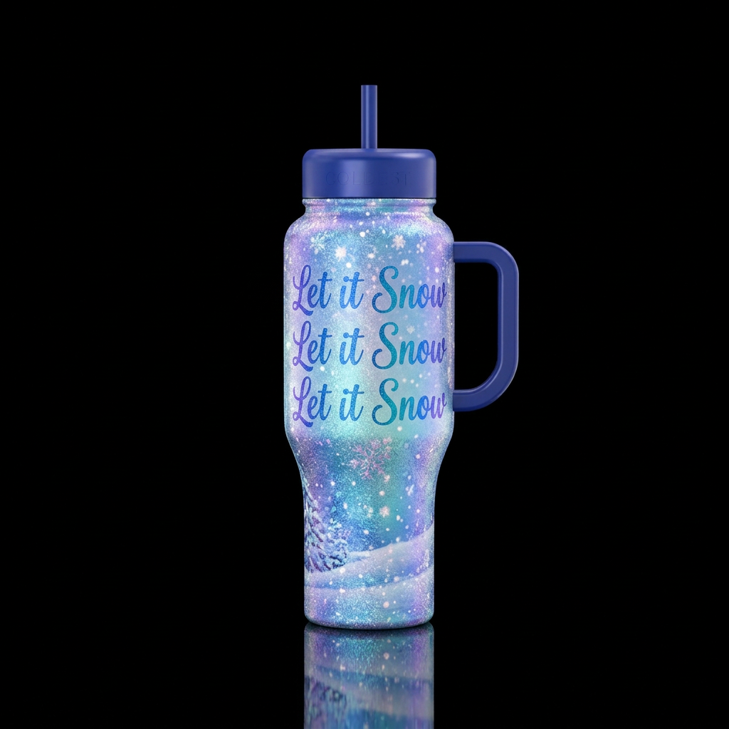 Let it Snow water bottle design
