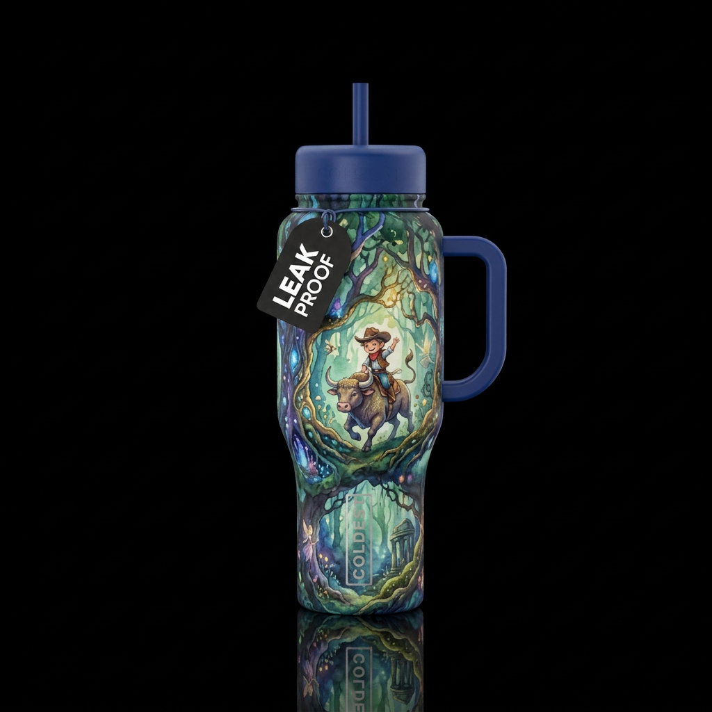 Pint Size Cowboy water bottle design