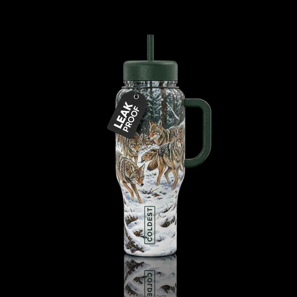 Coyotes Searching for Food water bottle design
