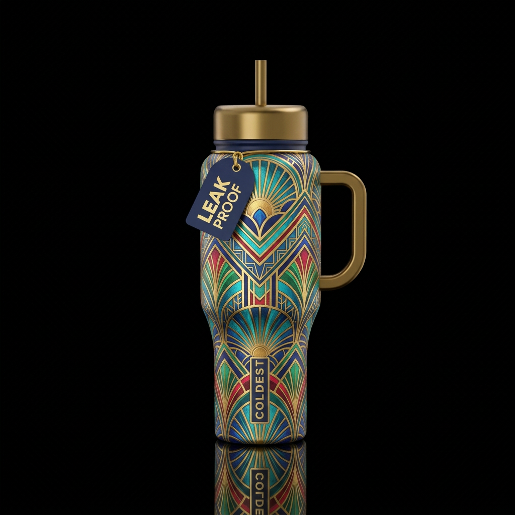 Art Deco water bottle design