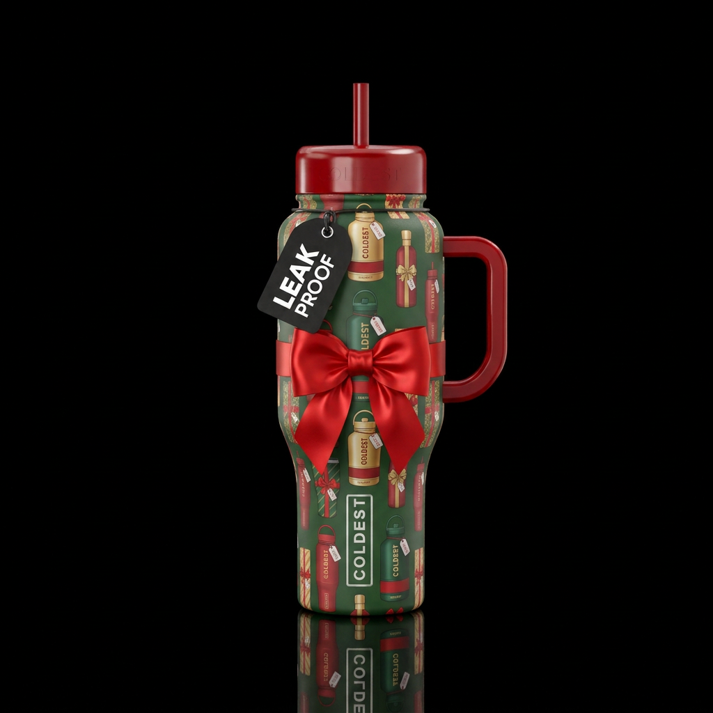 Coldest Christmas I water bottle design