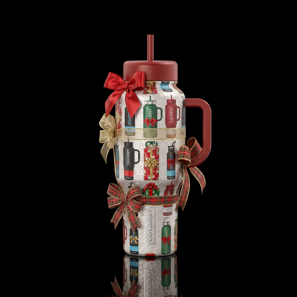 Coldest Christmas II water bottle design