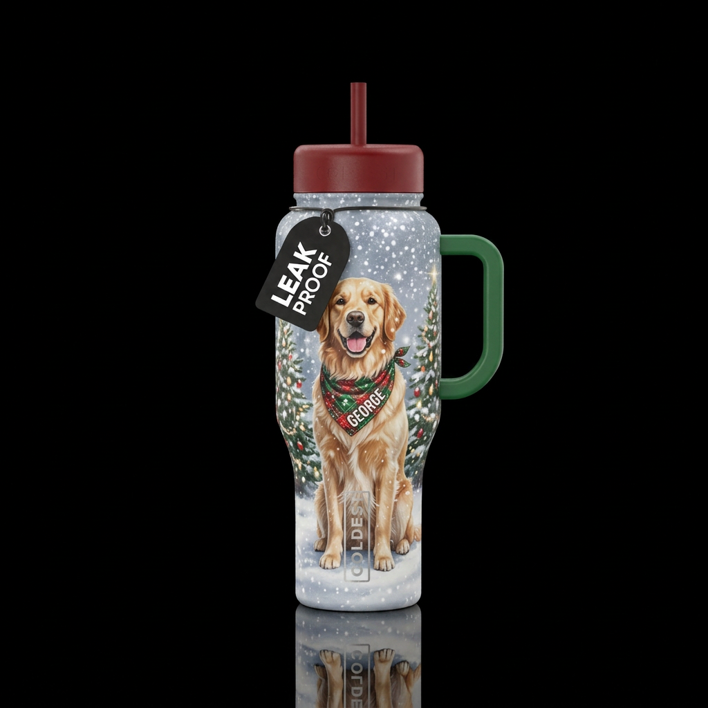 Golden's Christmas Pictures water bottle design