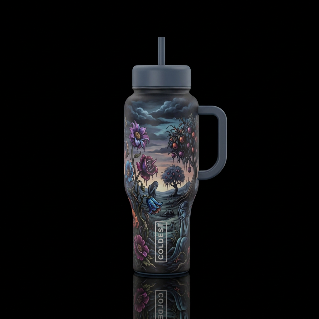 Paradise Lost water bottle design