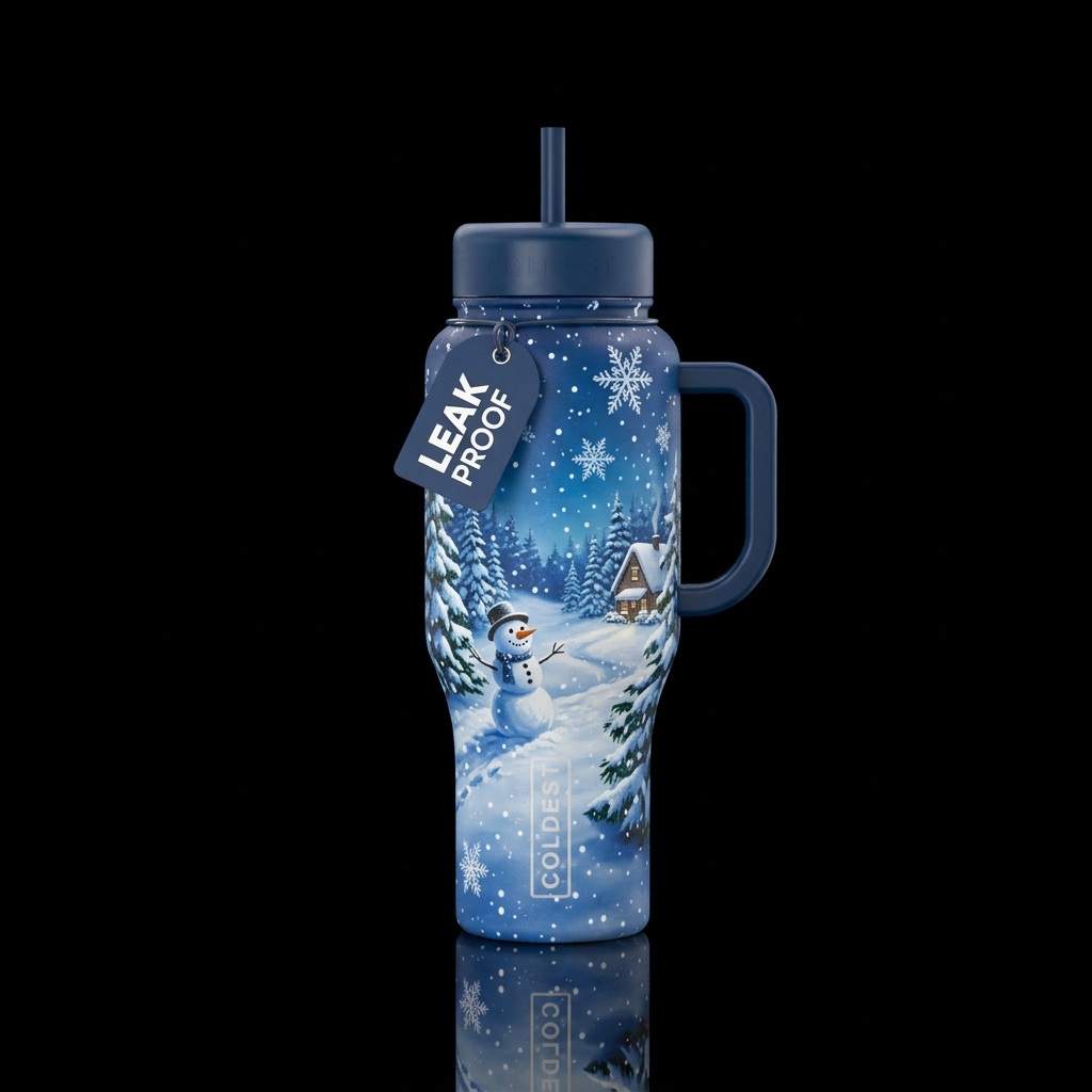 Walking in a Winter Wonderland water bottle design