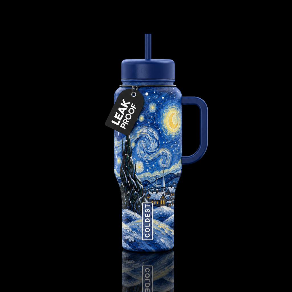 Starry Night in Winter water bottle design