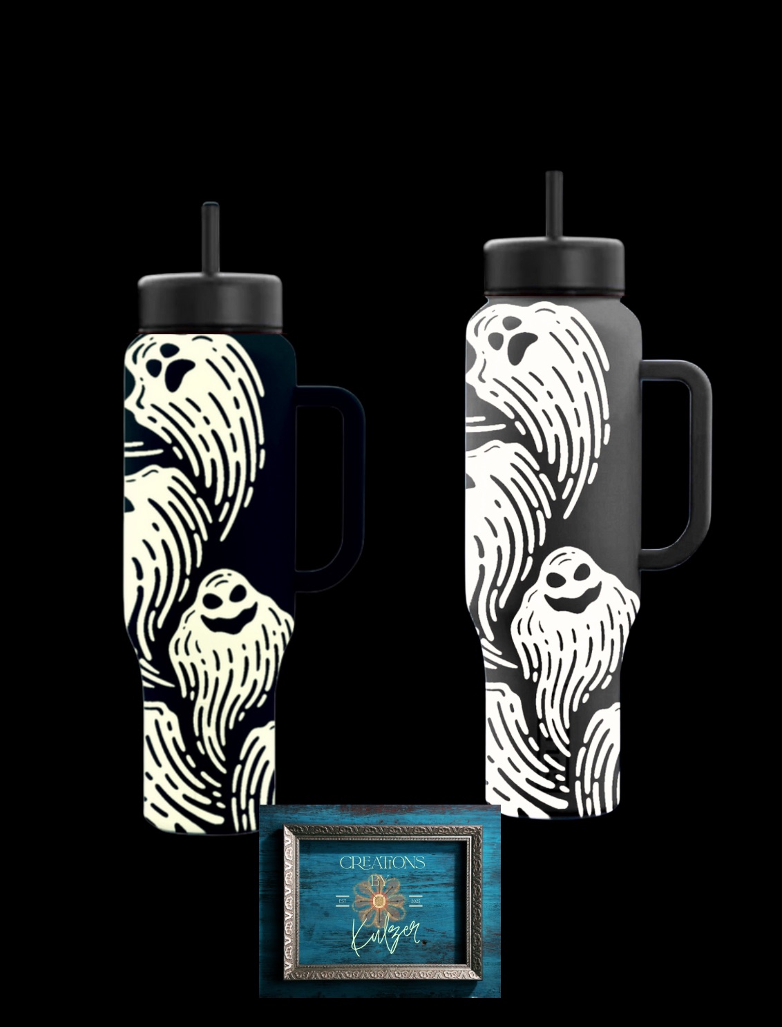 Ghost Tropes water bottle design