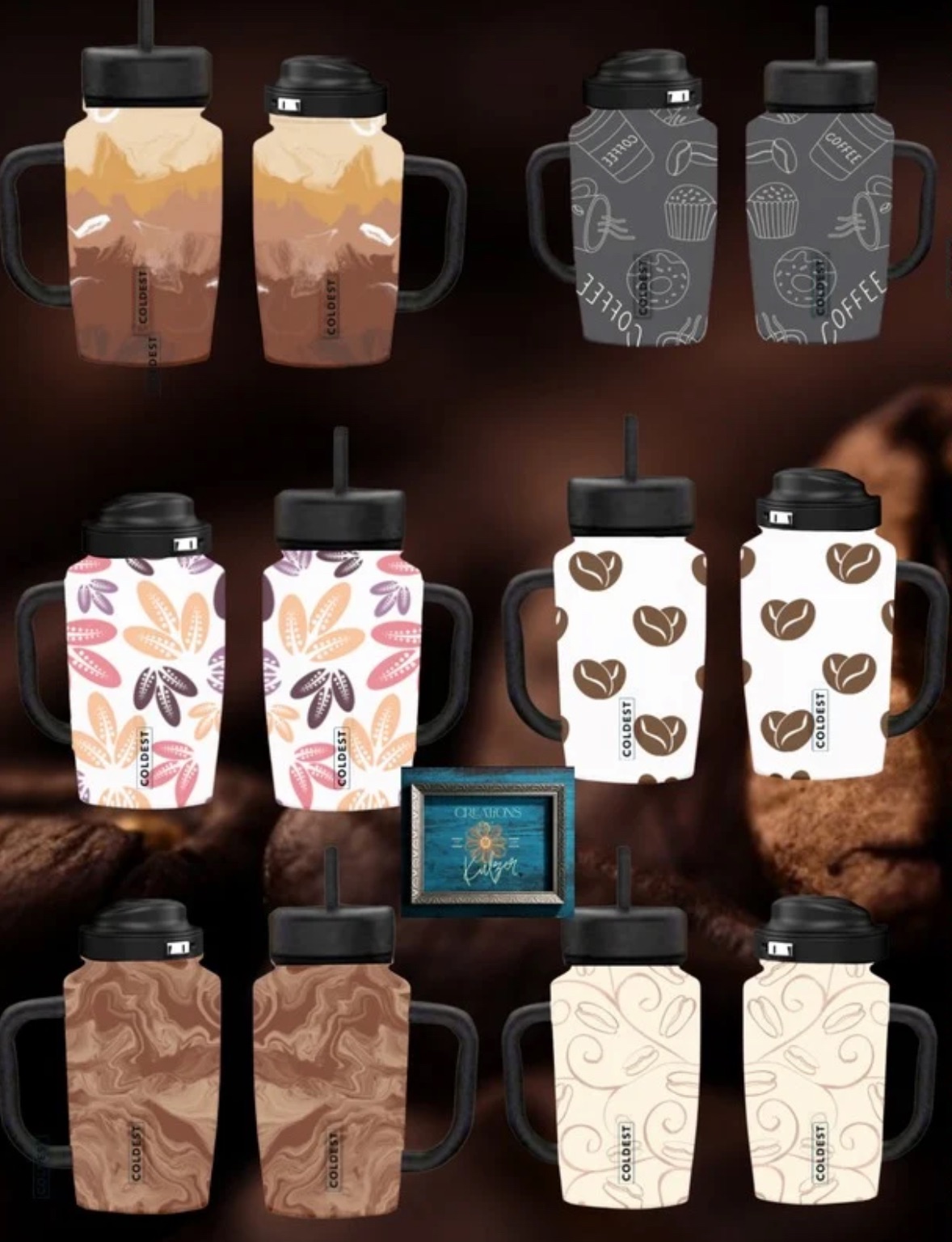 Coffee House Collection 1 water bottle design