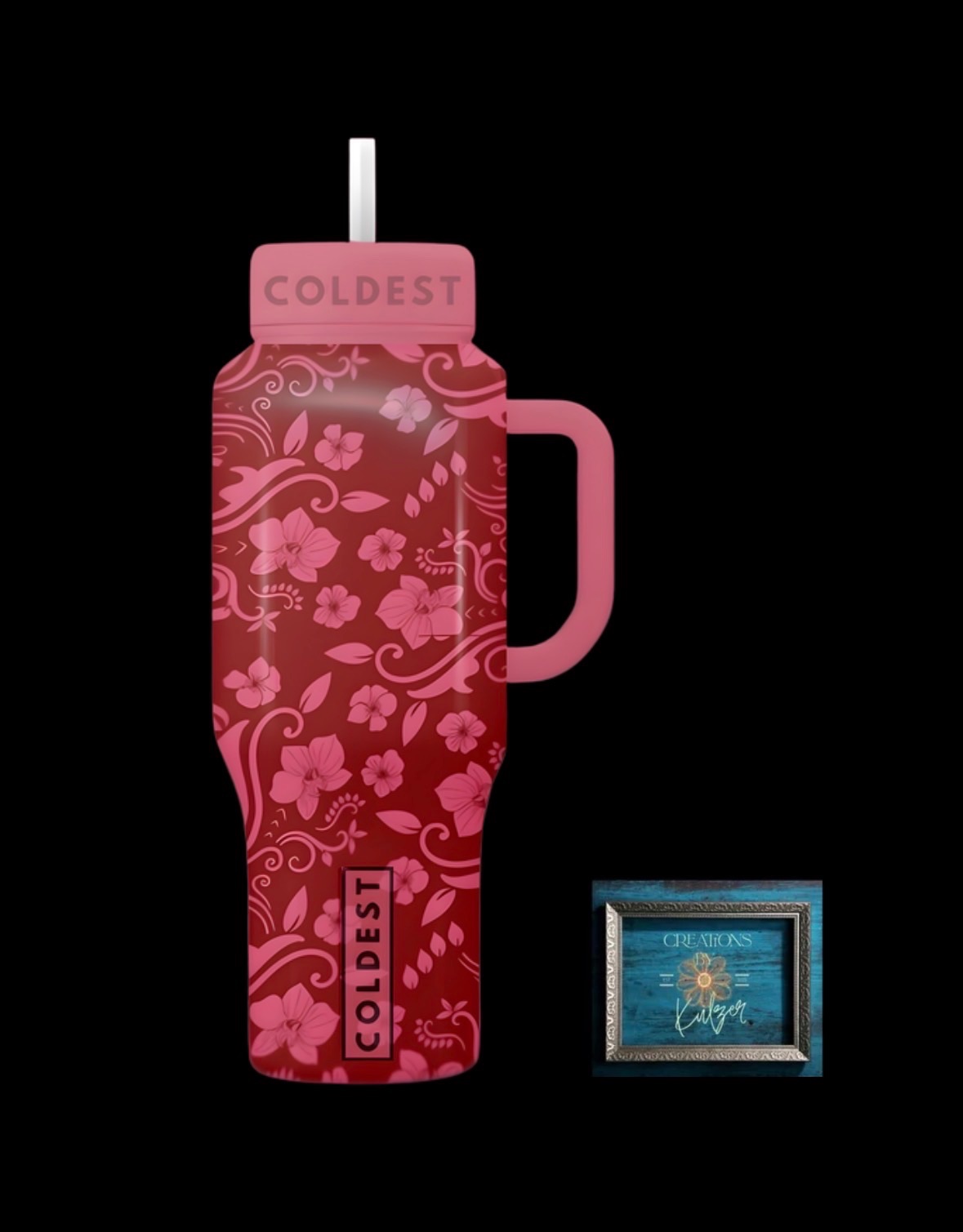 Tropical Blooms water bottle design
