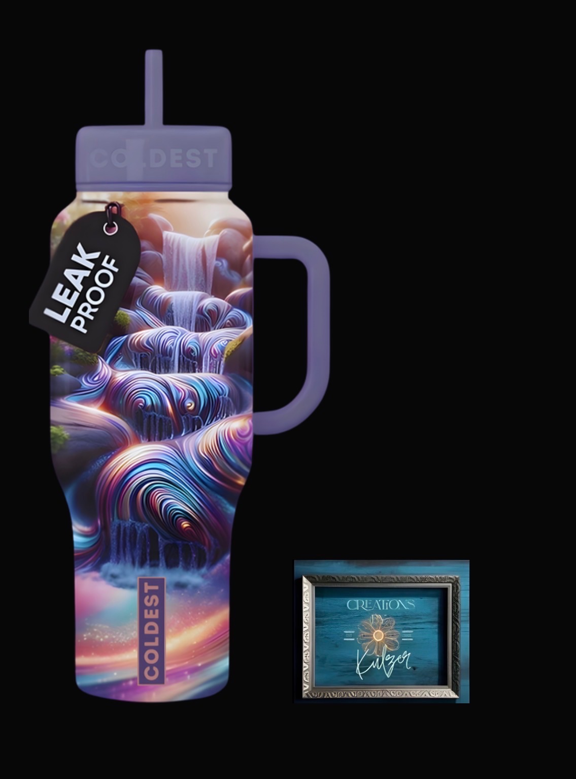 Unicorn Falls water bottle design