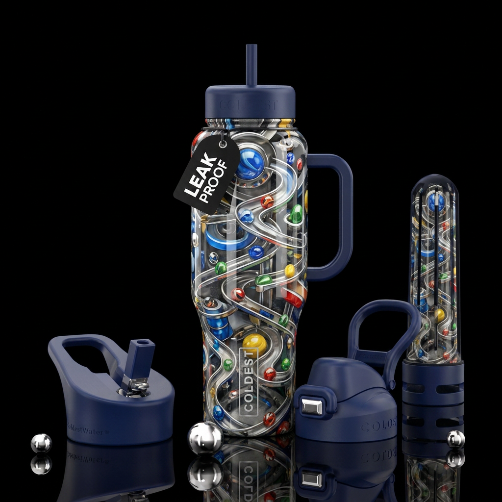 Marble racing water bottle design