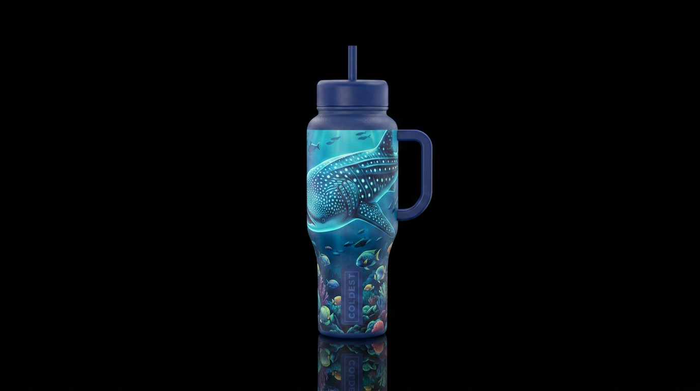 Whale Sharks! (Glowie) water bottle design