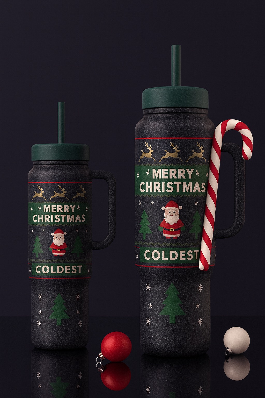 Merry Christmas water bottle design