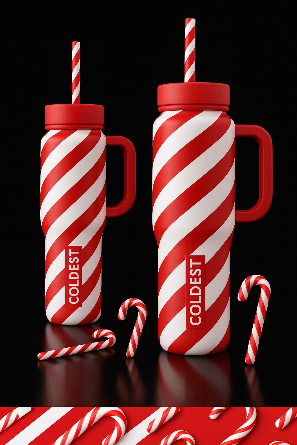 Candy cane water bottle design