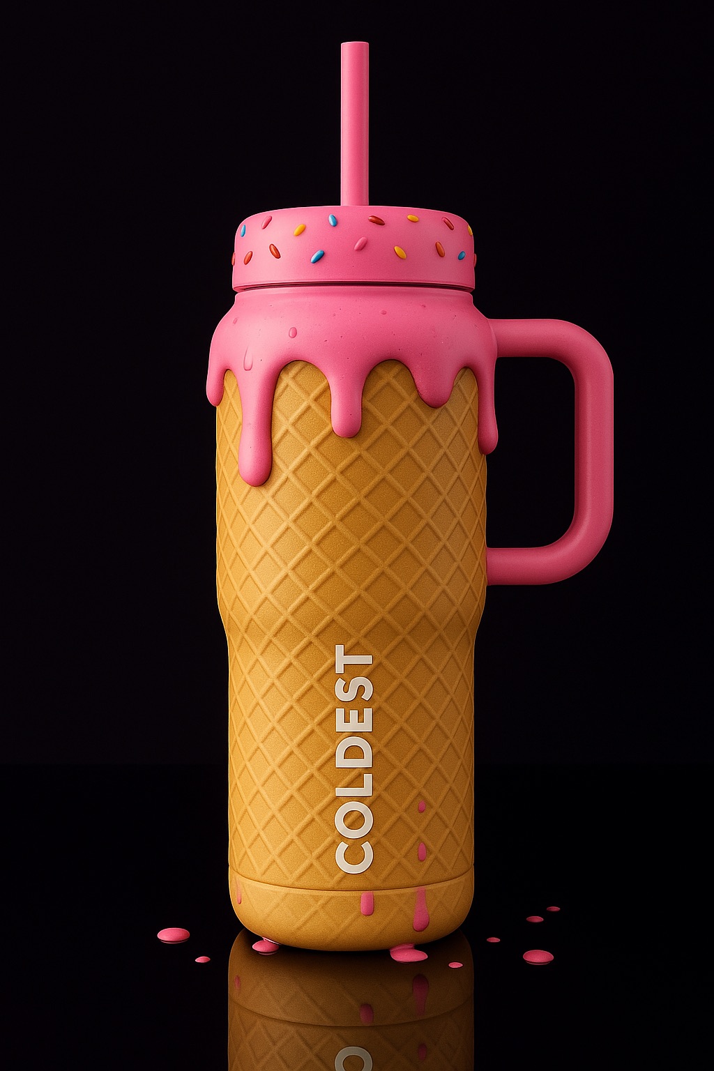 Ice cream drop water bottle design