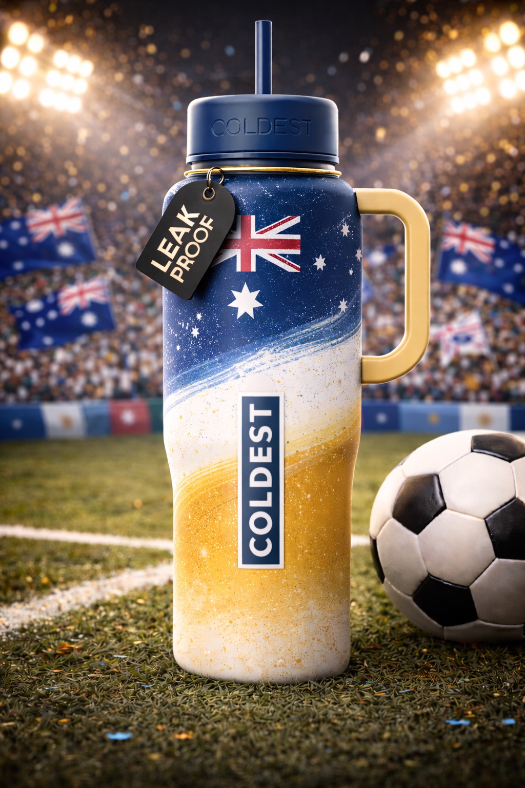 Laura Australia World Cup water bottle design