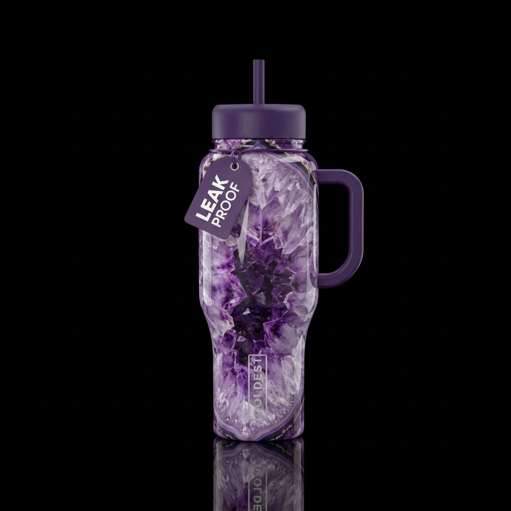 Amethyst Quench water bottle design