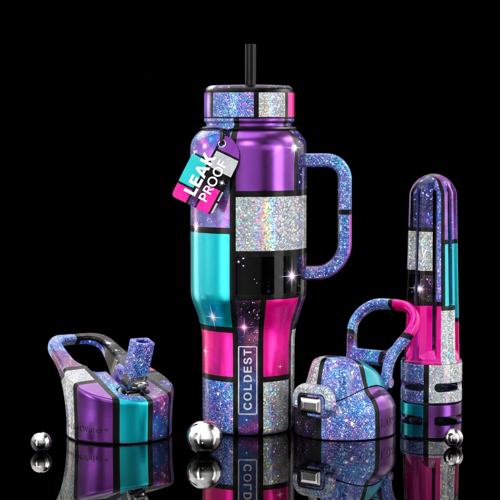 Pallet colors water bottle design