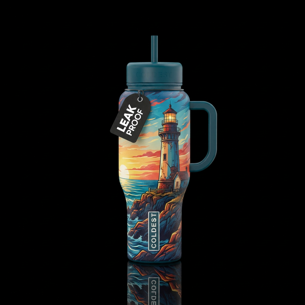 Lighthouse water bottle design