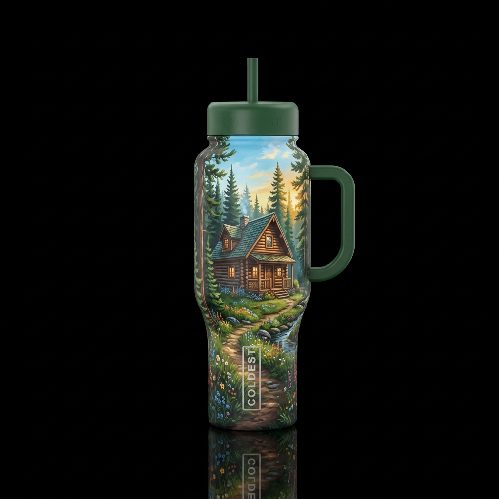 Cabin In The Woods water bottle design