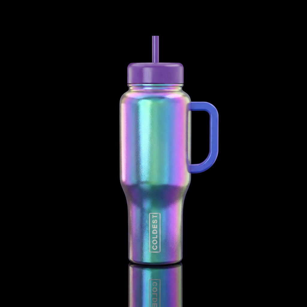 opalescent water bottle design