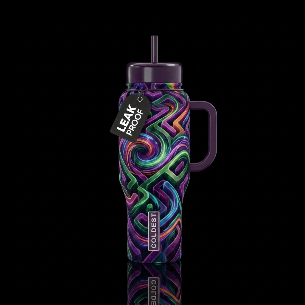 Chasing echoes through a velvet maze water bottle design