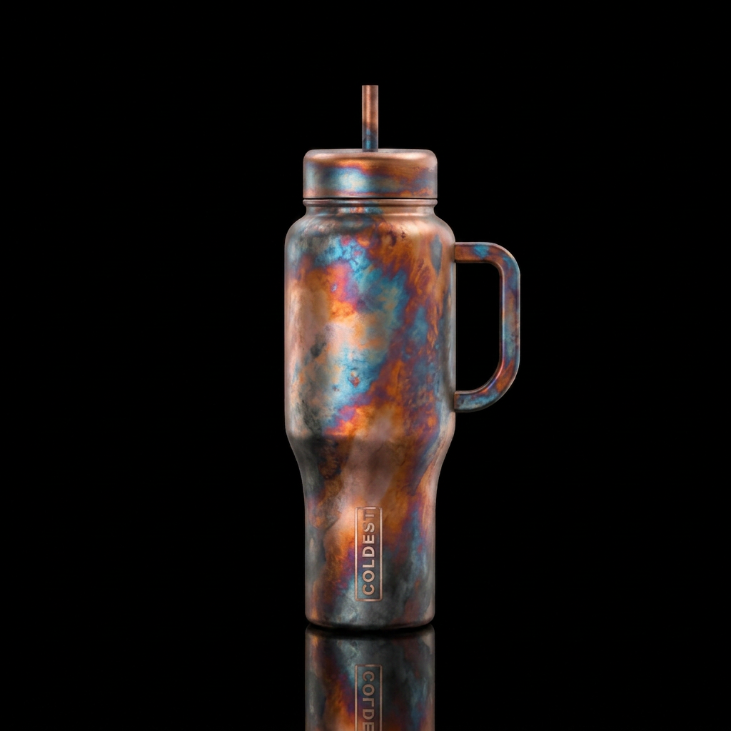 Exotic burn barrel water bottle design