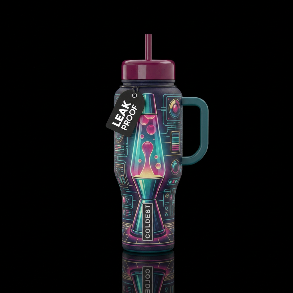 Retro-Futuristic Ambient Lamp water bottle design