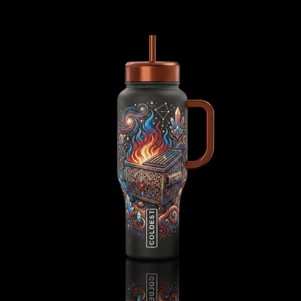 Fancy Dumpster Fire above and beyond water bottle design