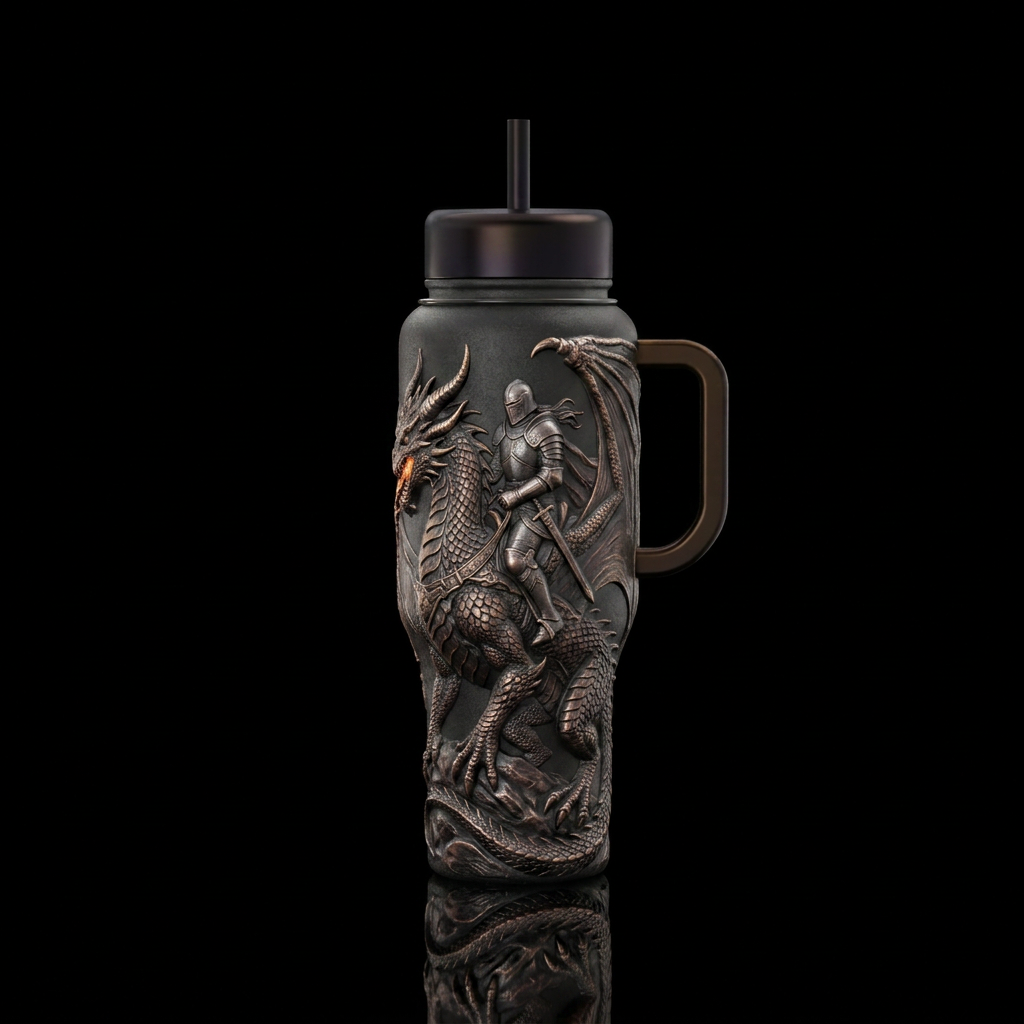 Dragon rider water bottle design