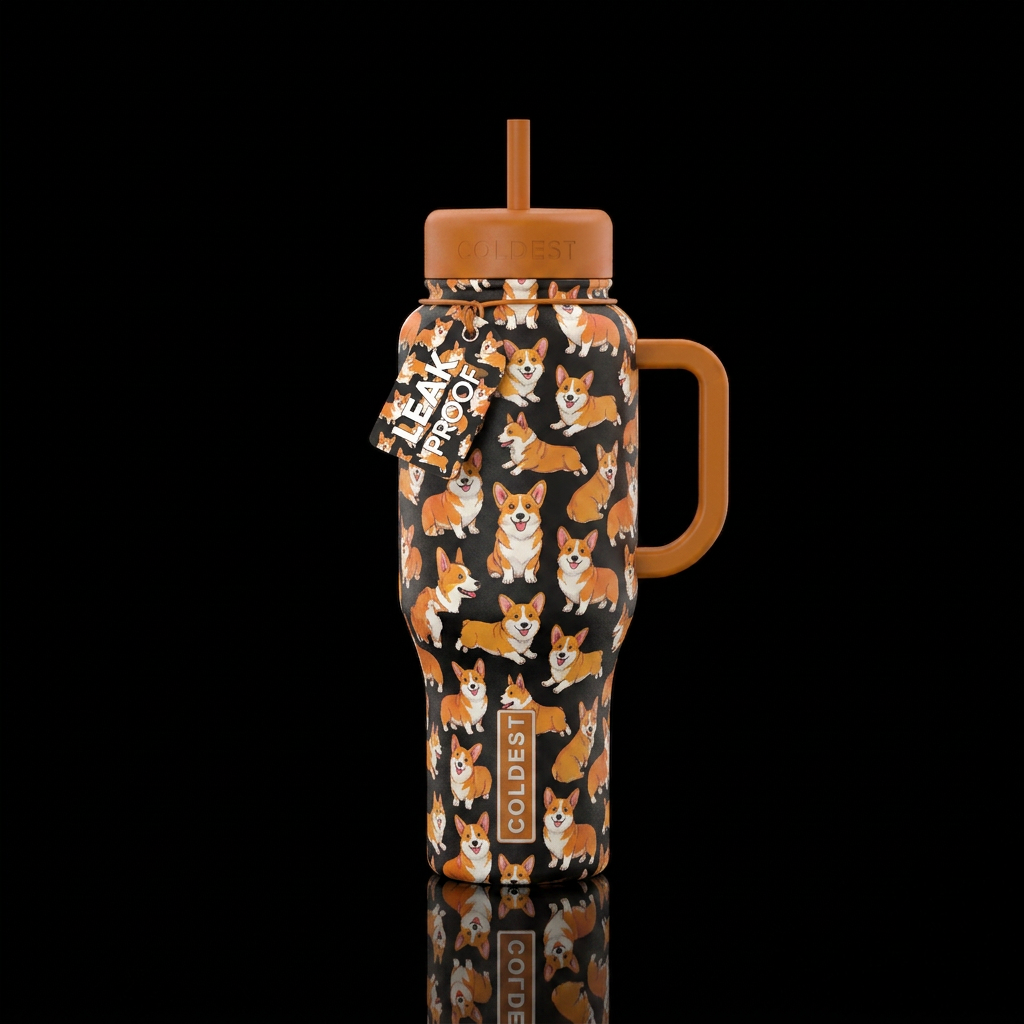 Corgi dogs galore water bottle design
