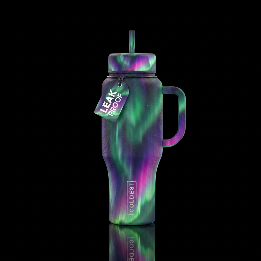 Northern lights aura nova water bottle design