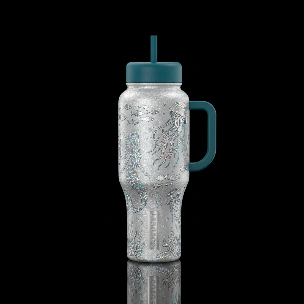 Mermaid water bottle design