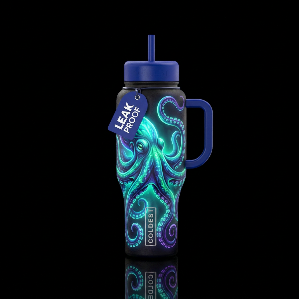 Glowie Octupus water bottle design