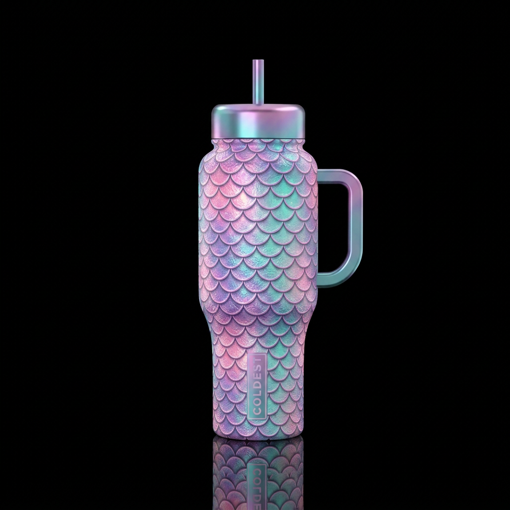 Mermaid water bottle design