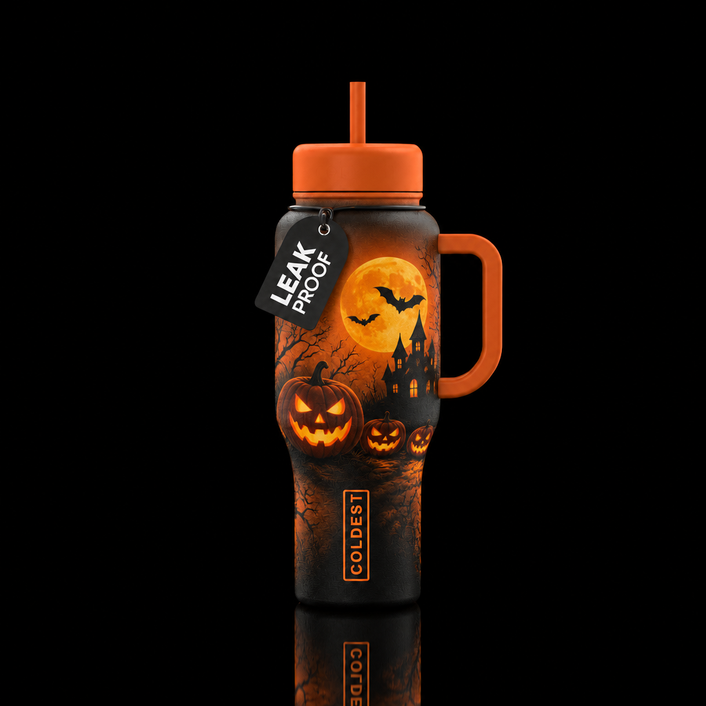 Haunted Pumpkins water bottle design