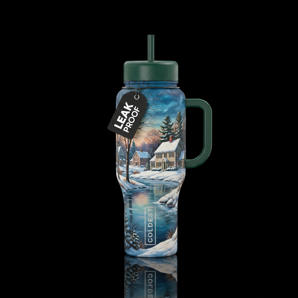 Winter in New England water bottle design
